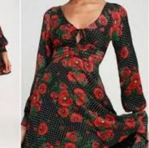 Free People poppy print dress size small